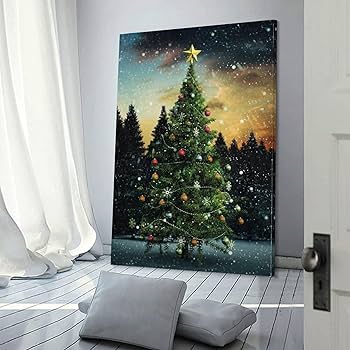 Amazon.co.jp: 絵画 クリスマスツリーインテリア 絵画 クリスマスの